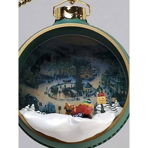1997 ST Nicholas Circle Hallmark Ornament Thomas Kinkade painter design light 3D - Picture 6 of 7